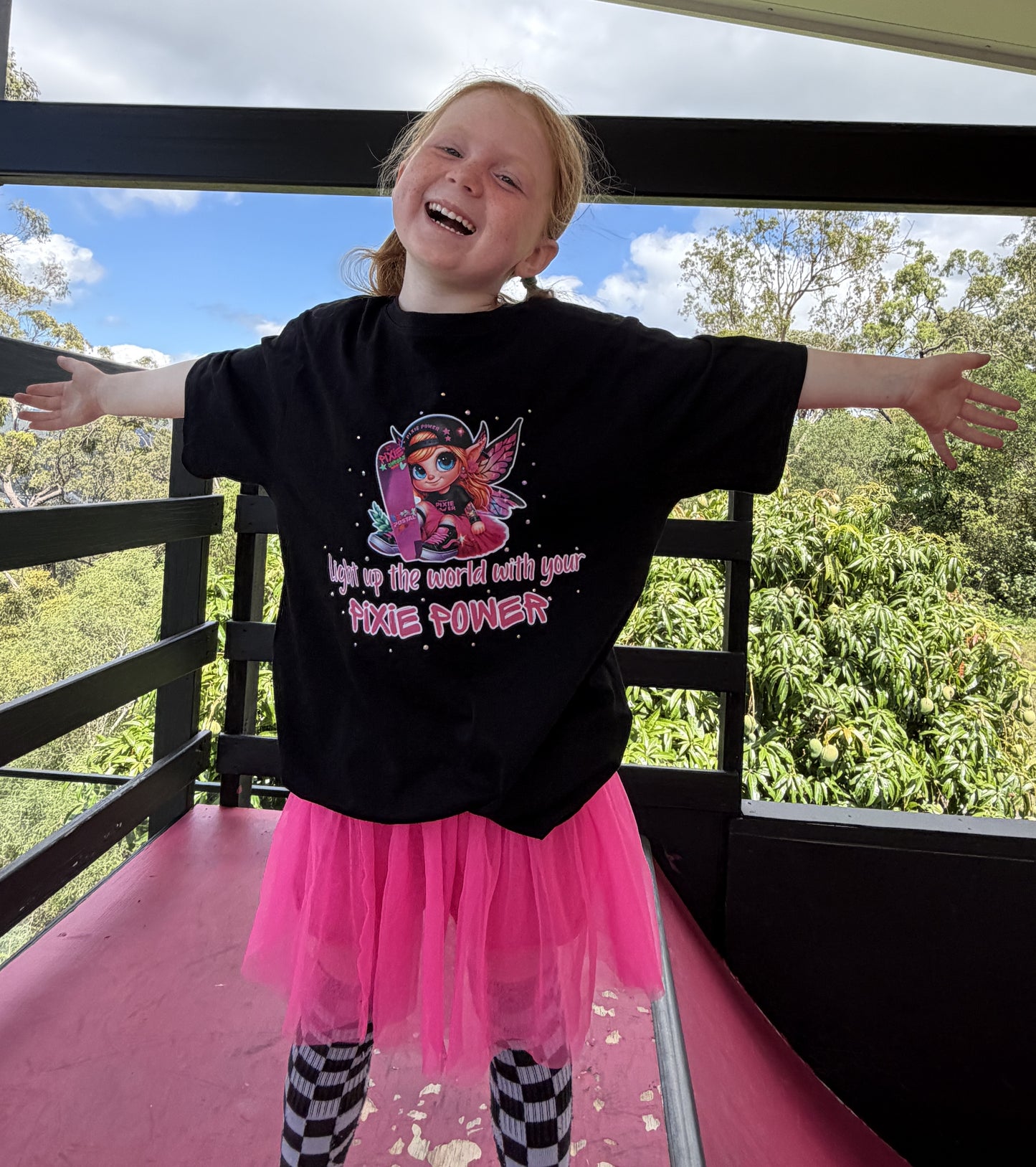 PIXIE SHREDS 'LIGHT UP THE WORLD' T-Shirt kids with custom bling