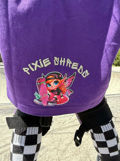 PIXIE SHREDS "SKATER GIRL" Unisex T-Shirt kids with custom hand applied bling