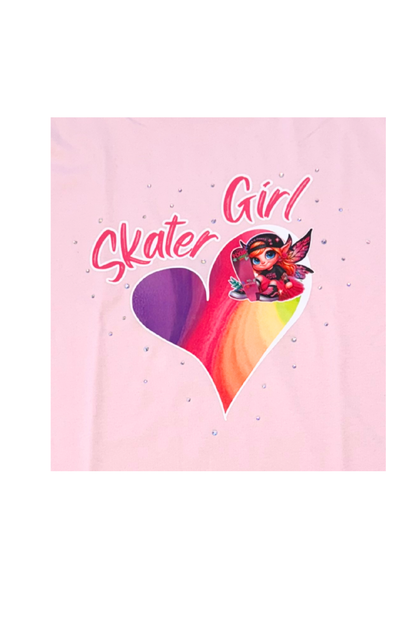 PIXIE SHREDS "SKATER GIRL" Unisex T-Shirt kids with custom hand applied bling