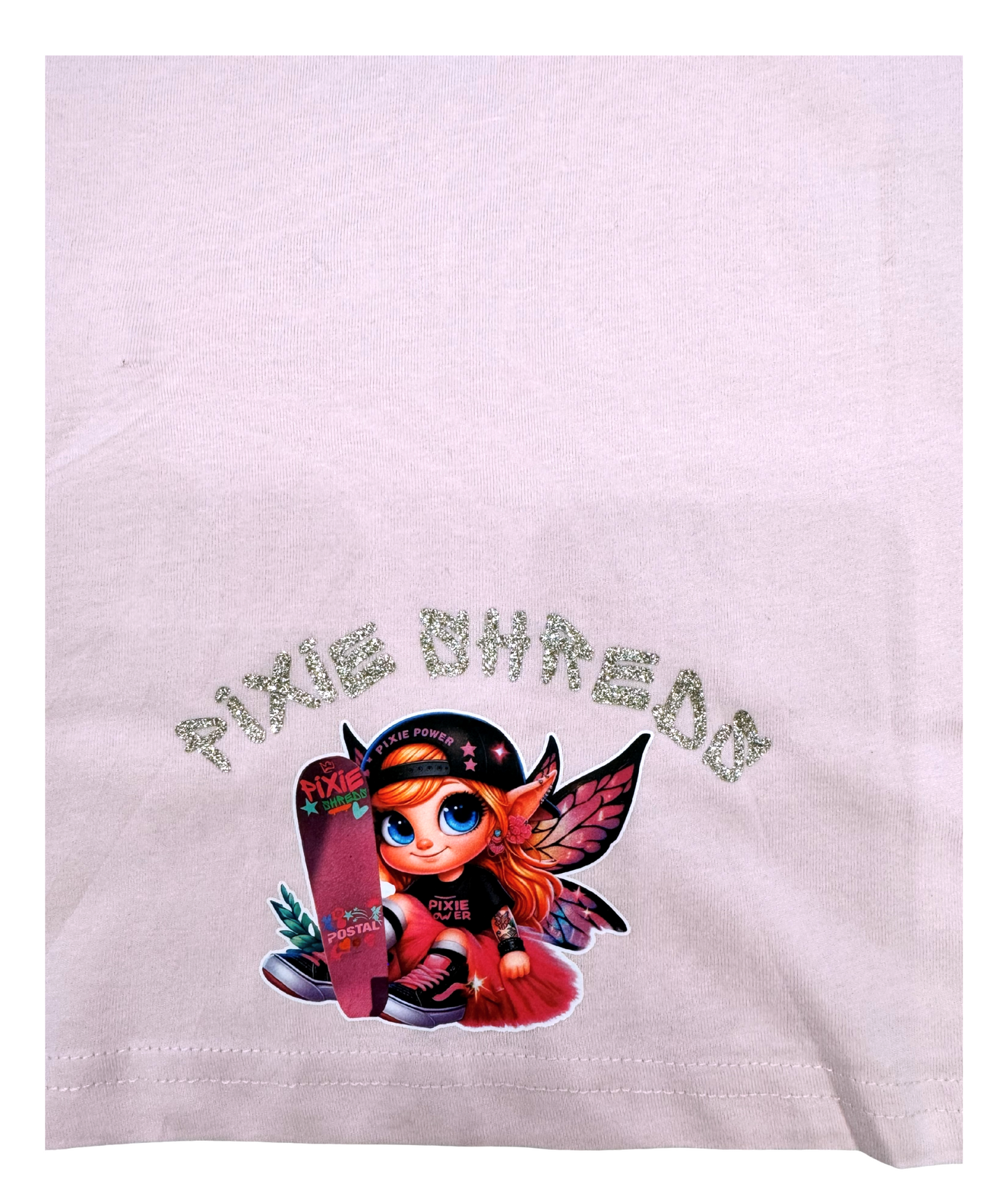 PIXIE SHREDS "SKATER GIRL" Unisex T-Shirt kids with custom hand applied bling