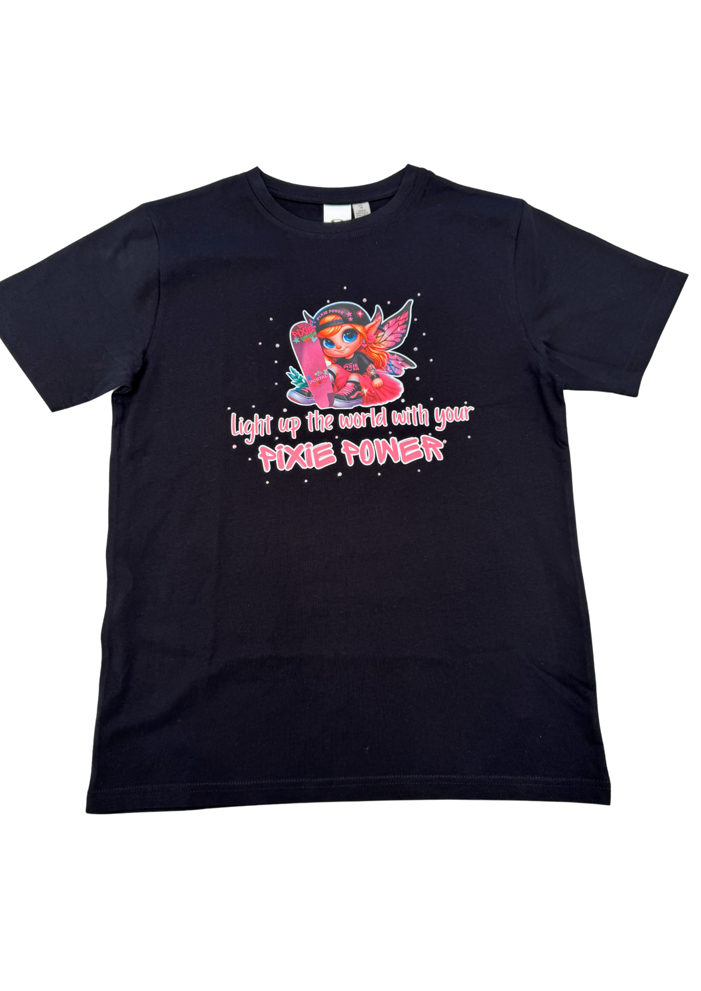 PIXIE SHREDS 'LIGHT UP THE WORLD' T-Shirt kids with custom bling