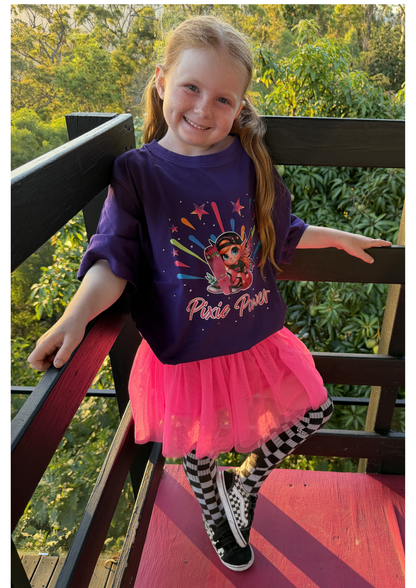 PIXIE SHREDS 'PIXIE POWER' T-Shirt kids with custom bling