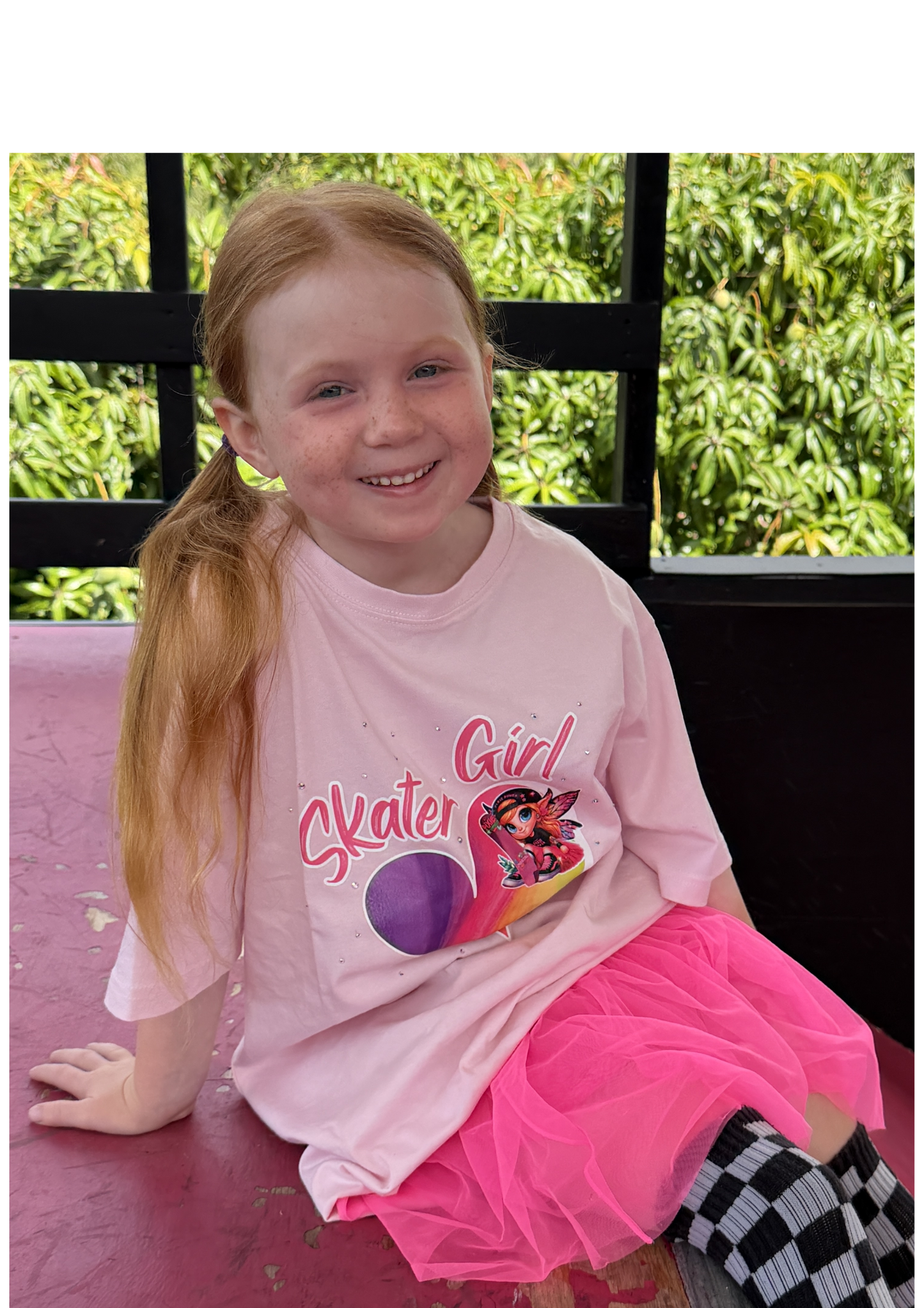PIXIE SHREDS "SKATER GIRL" Unisex T-Shirt kids with custom hand applied bling