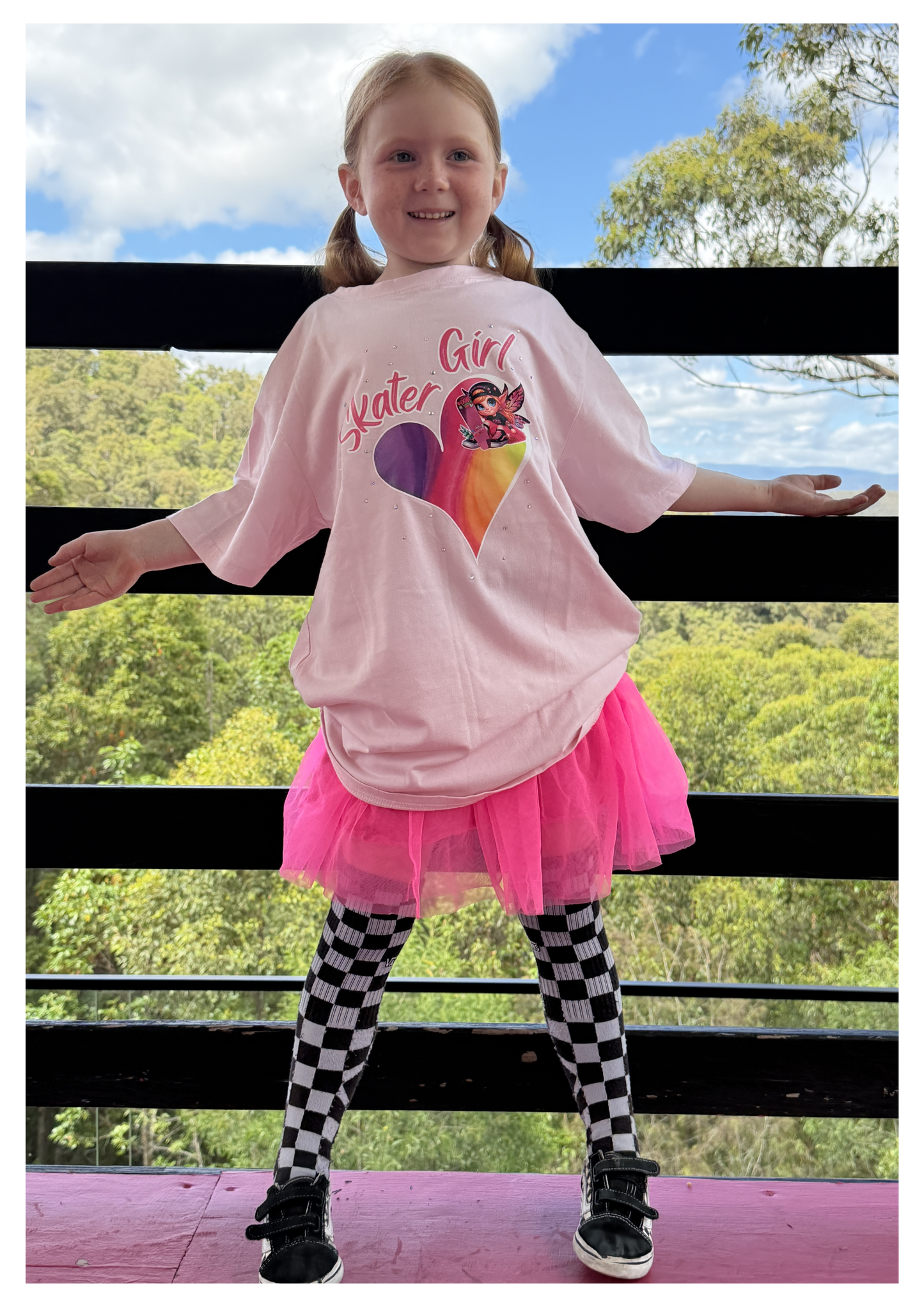 PIXIE SHREDS "SKATER GIRL" Unisex T-Shirt kids with custom hand applied bling