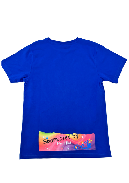 PIXIE SHREDS 'SPONSORED BY MUM & DAD' Unisex T-Shirt kids with custom hand applied bling