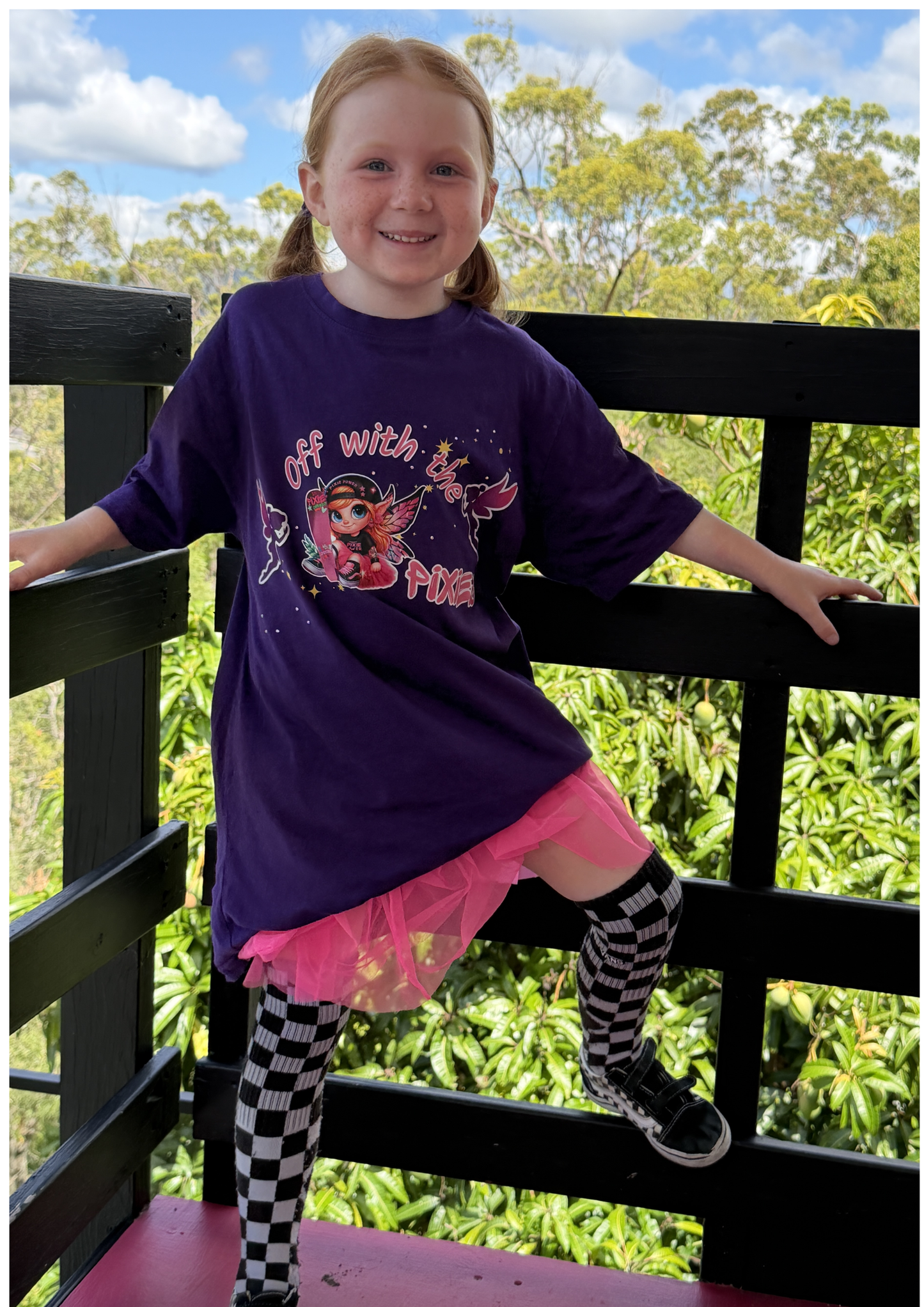 PIXIE SHREDS 'OFF WITH THE PIXIES' Unisex T-Shirt kids with custom hand applied bling
