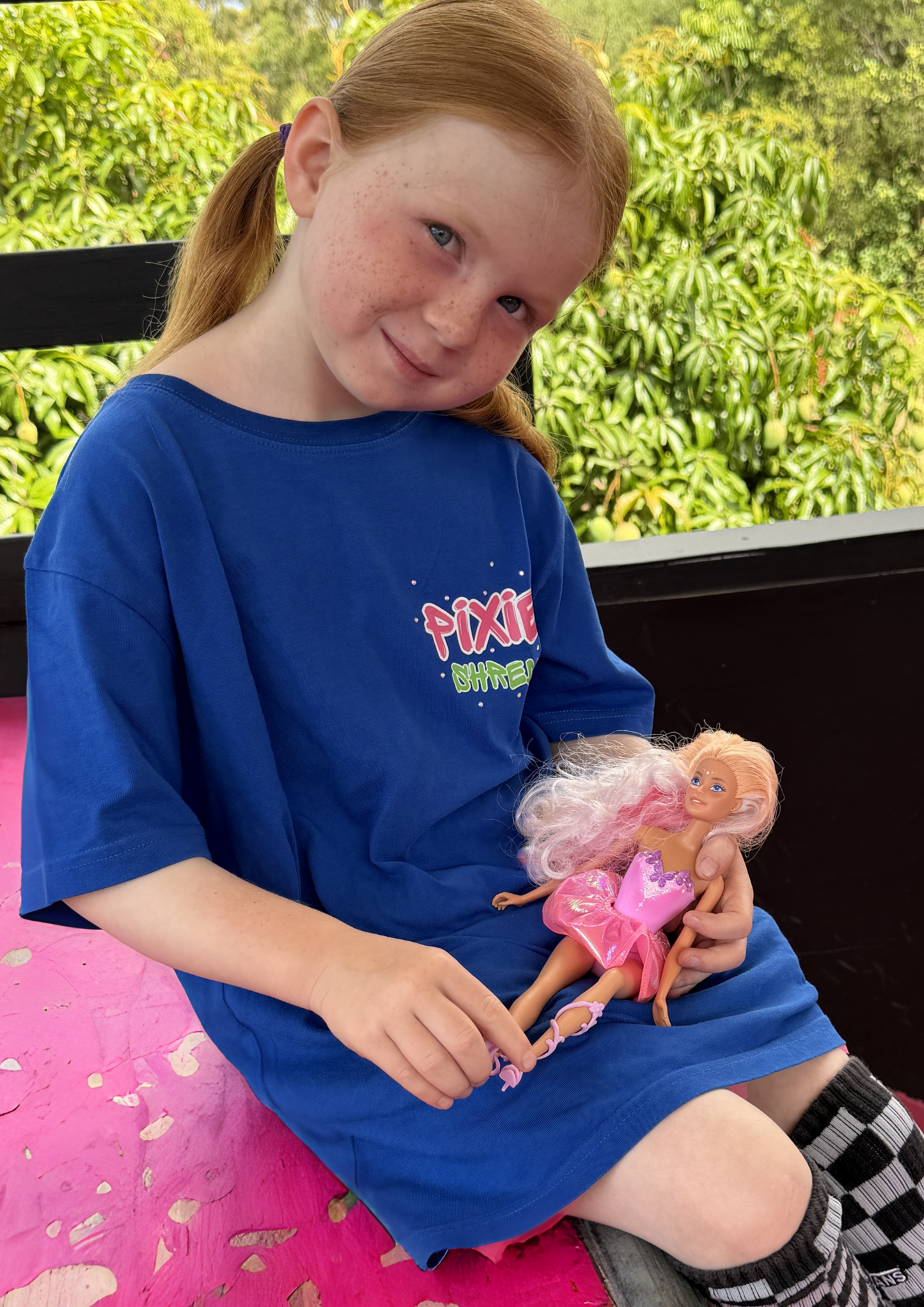 PIXIE SHREDS 'SPONSORED BY MUM & DAD' Unisex T-Shirt kids with custom hand applied bling