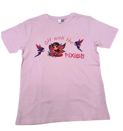 PIXIE SHREDS 'OFF WITH THE PIXIES' Unisex T-Shirt kids with custom hand applied bling