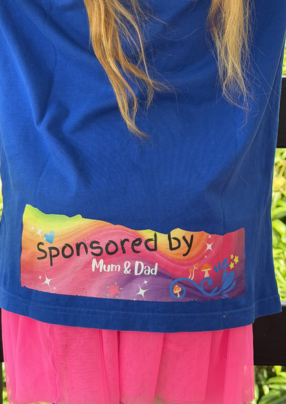 PIXIE SHREDS 'SPONSORED BY MUM & DAD' Unisex T-Shirt kids with custom hand applied bling