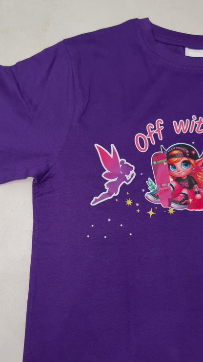 PIXIE SHREDS 'OFF WITH THE PIXIES' Unisex T-Shirt kids with custom hand applied bling